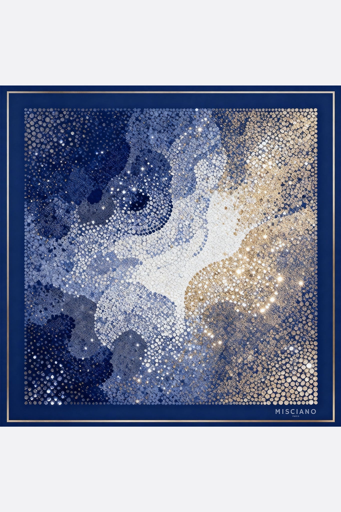 Pañuelo de seda 90 Mosaico nocturno doble cara