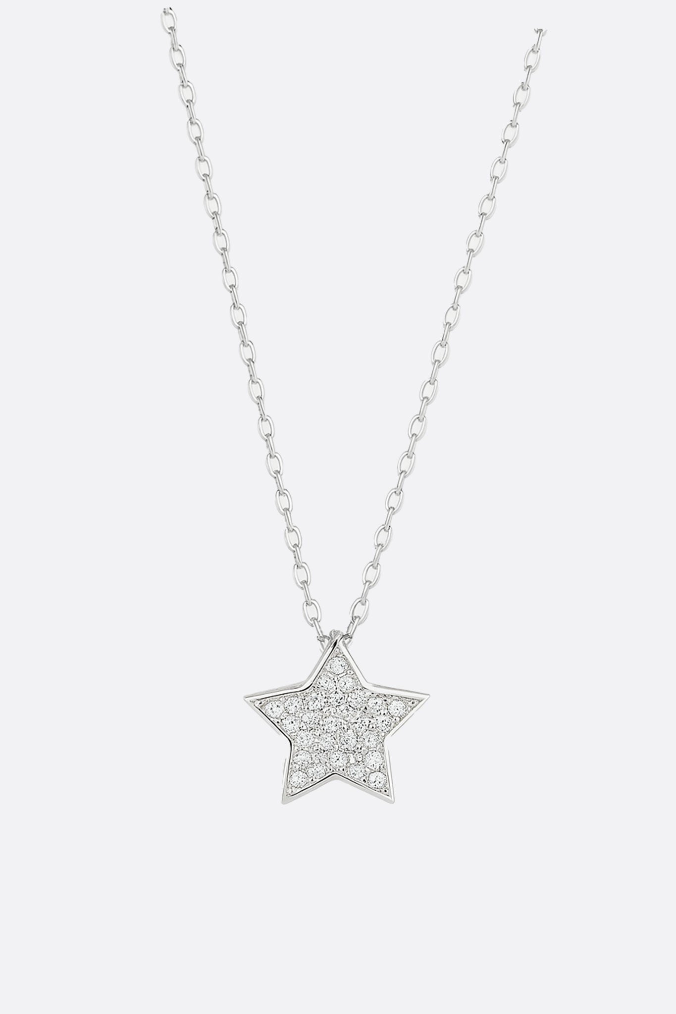Collar con colgante de estrella en Plata 925 micropavé de cristales
