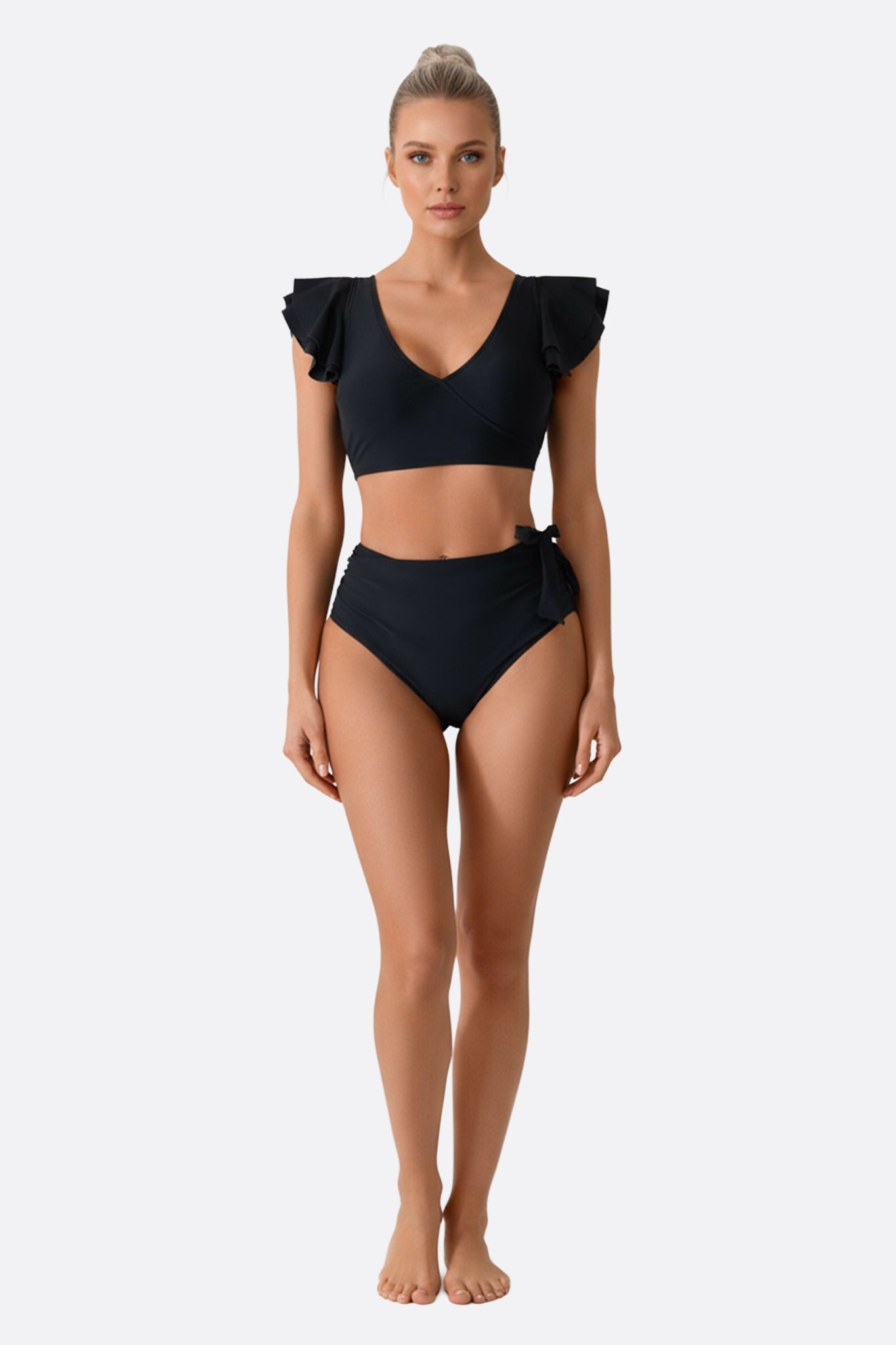 Bikini negro con volantes