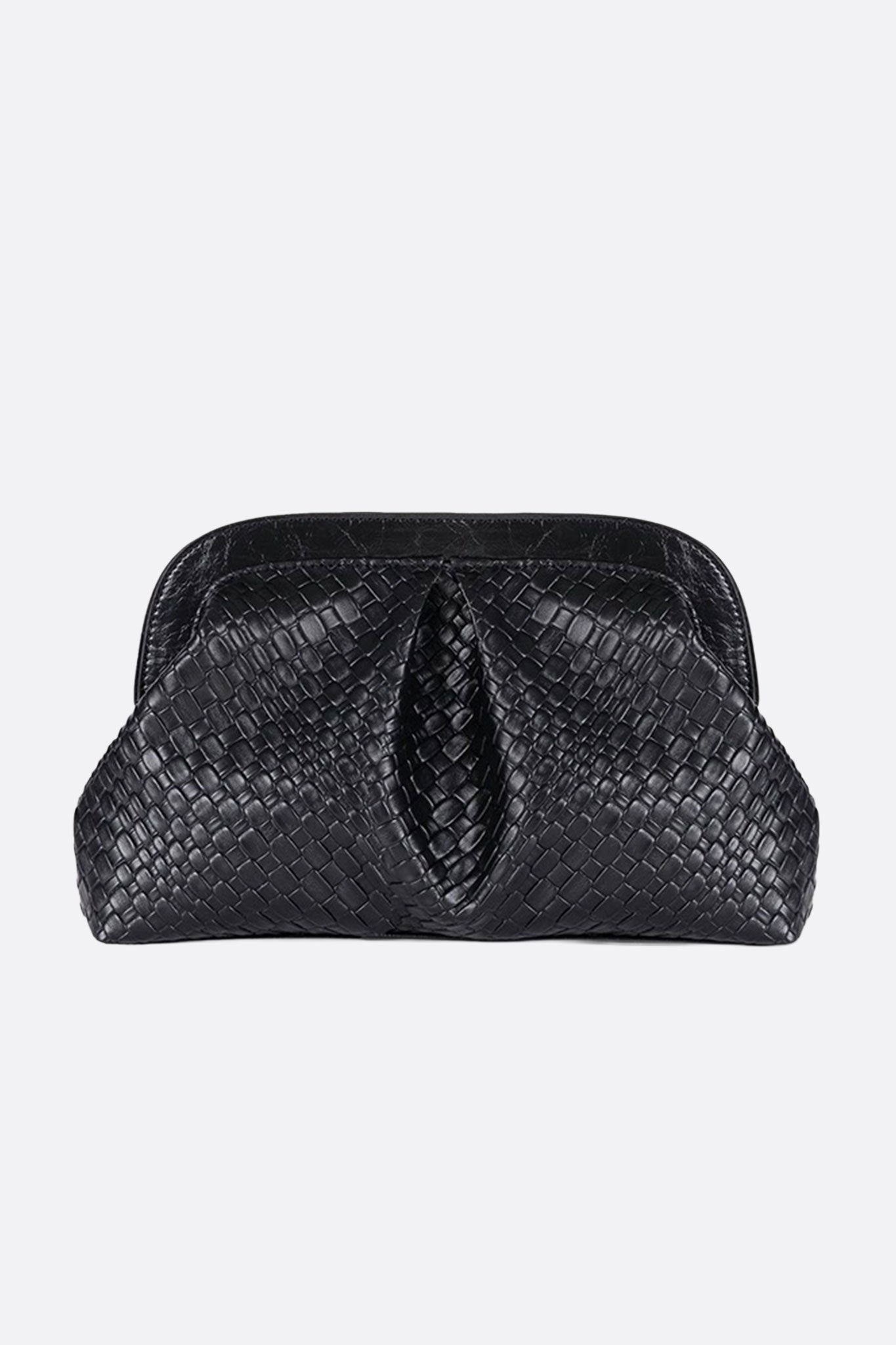Bolso de noche negro elegante con textura tejida