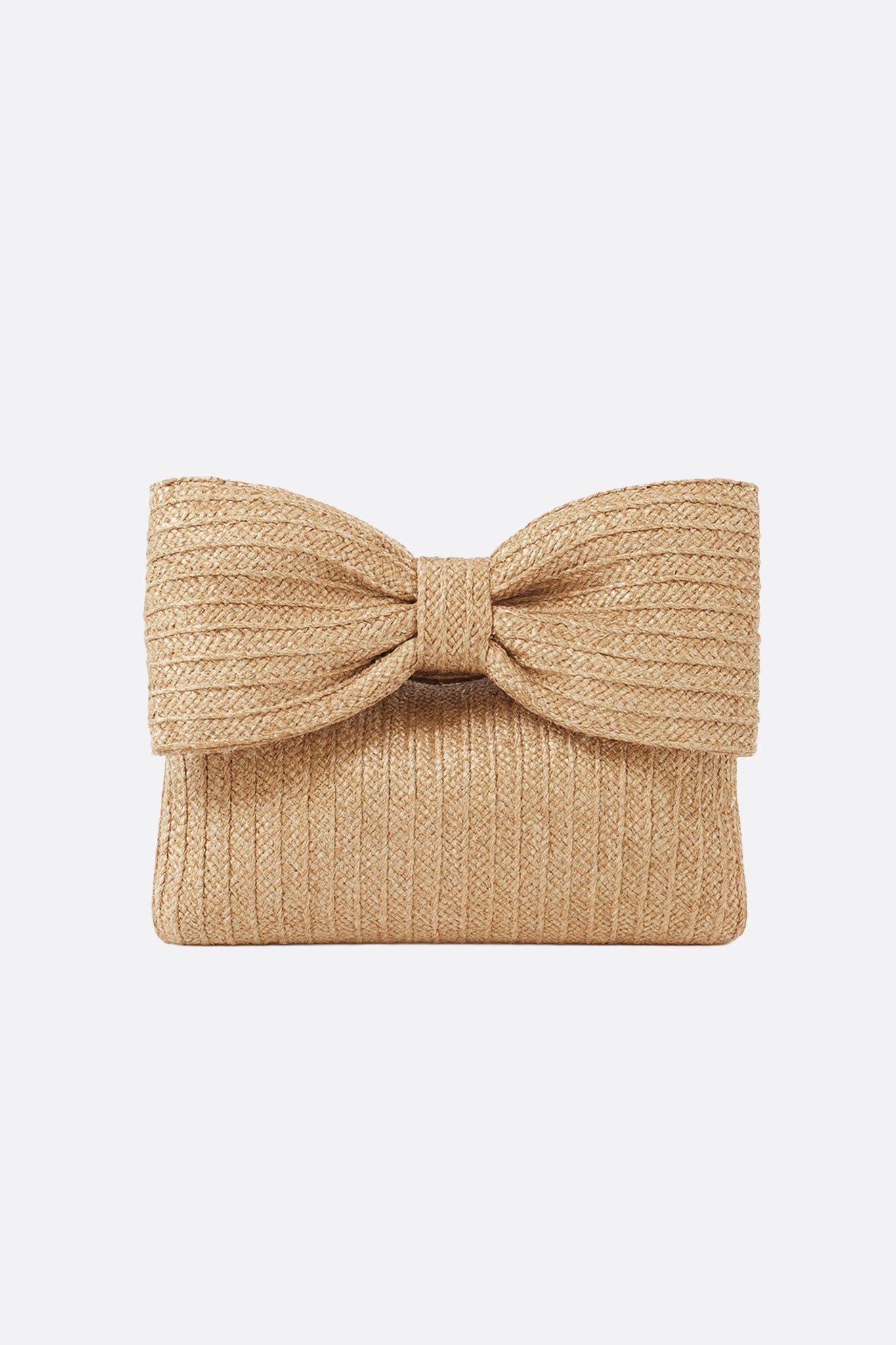 Bolso de paja trenzada en forma de lazo