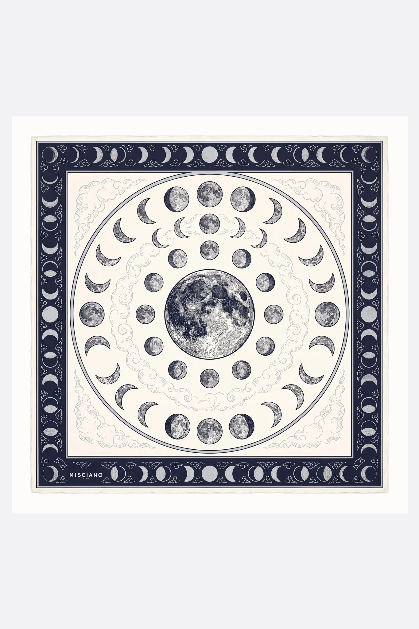 Pañuelo de seda 70 Fases de la luna