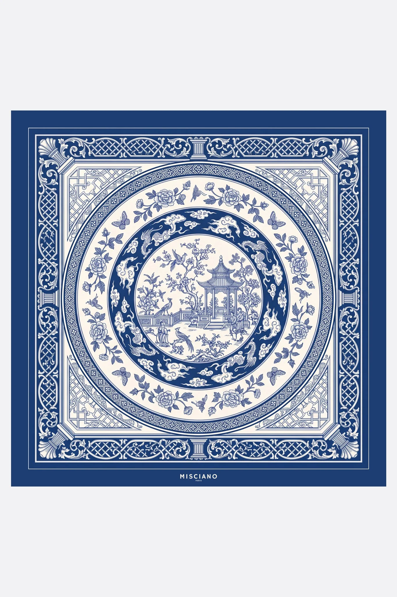 Gran pañuelo de seda 110 Gran porcelana