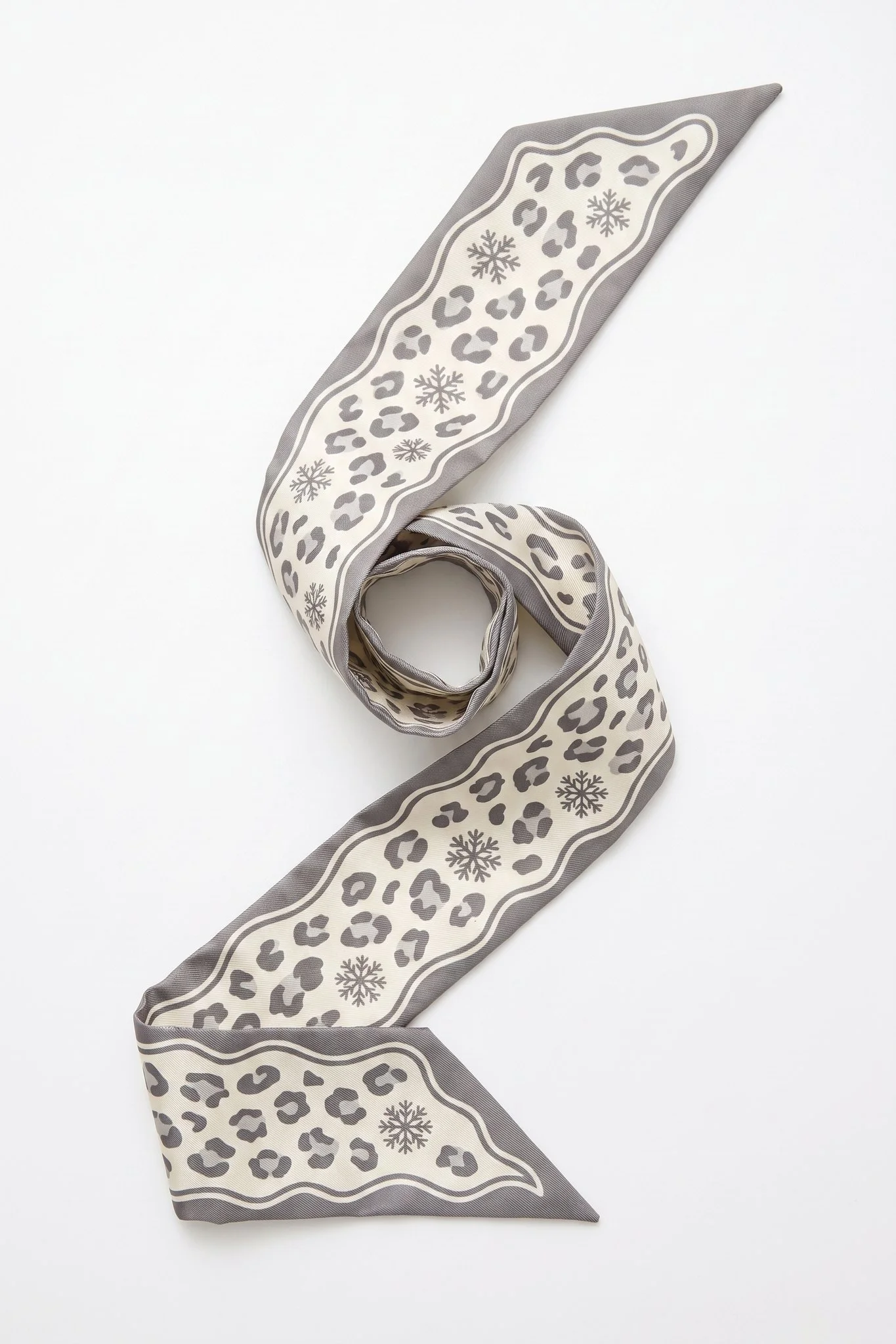 Twilly de seda Leopardo de las nieves