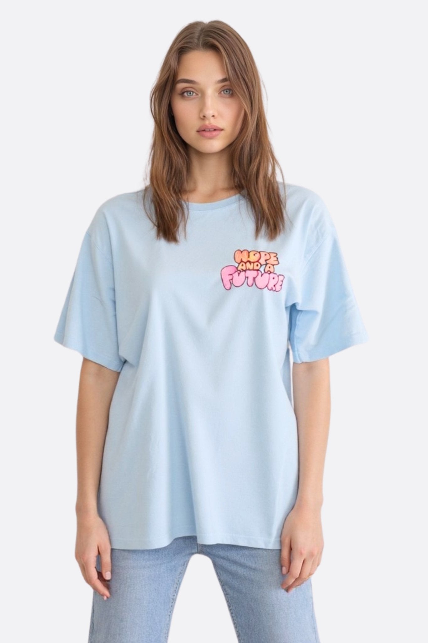 Camiseta oversize azul cielo Hope and a Future