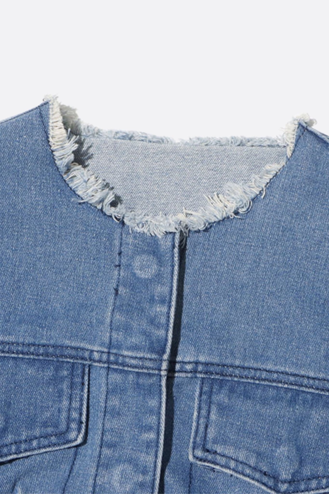 Fringed Denim Jacket | Structured Women's Jean Jacket – Misciano